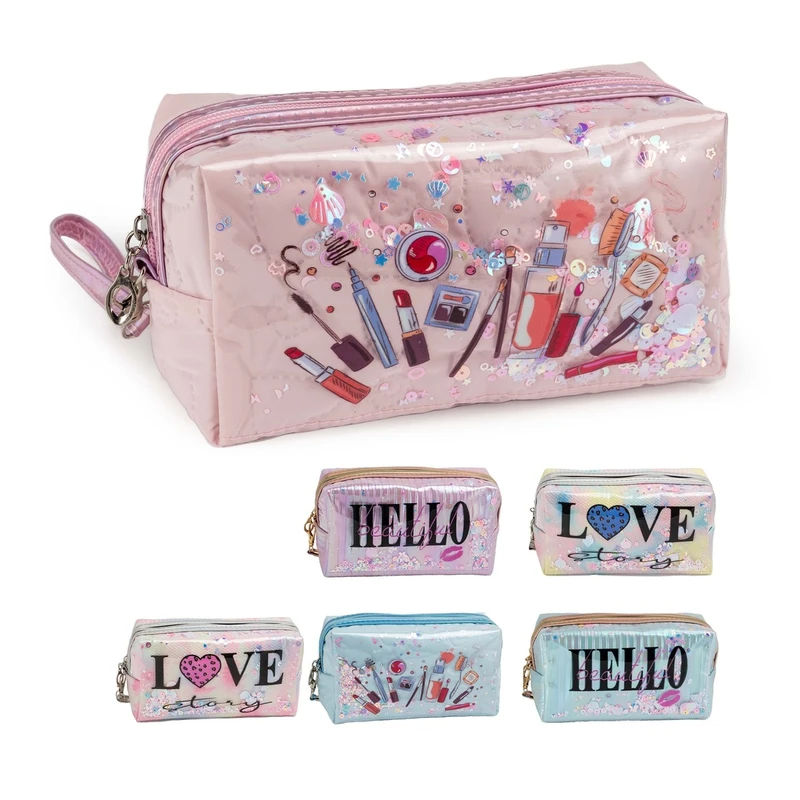 CC Cosmetic Bag Mix 6 Print 2.7"x3.93"x7.08"