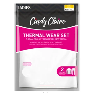 18302, Cindy Claire Thermal Set Women White, 191554183025