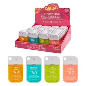89916, 1.5 oz Hydrating Fragrance Mists ,  (4 Scent) Mango Mojo/Sparkling Bergamot/Rich Pistachio/Peachy Lychee — Wish, 191554899162