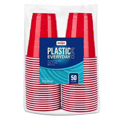 CUP-352191-50, Meijer Plastic Cups 18oz 50 Count, 713733665216