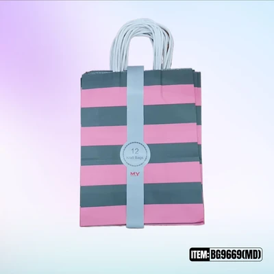 BG9669MD, GIFT BAG MD 12/Pk 10.6"x8.6"x4.3", 887257197338