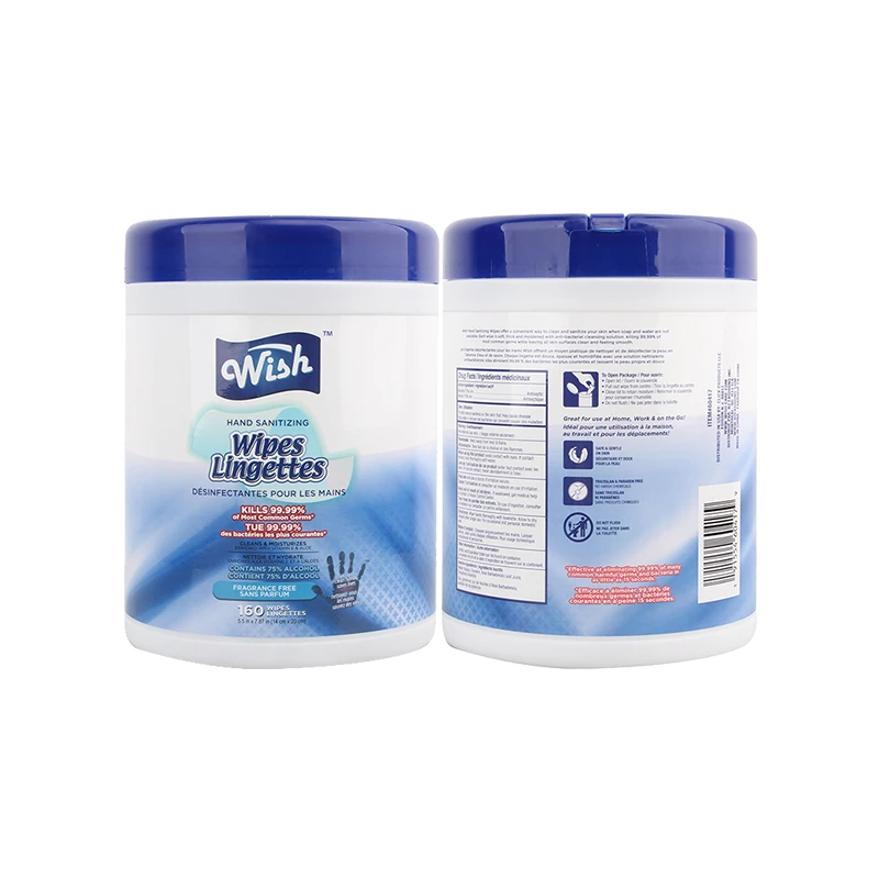 Wish Hand Sanitizing Wipes Can 160CT Blue