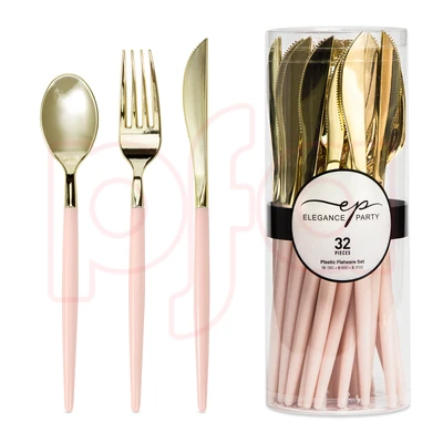 36322, EP 32PK Cutlery Blush+Gold, 191554363229