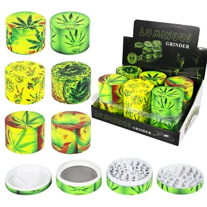 52046, Grinder 4 Parts 63*44mm Glow Leaf, 036882520466