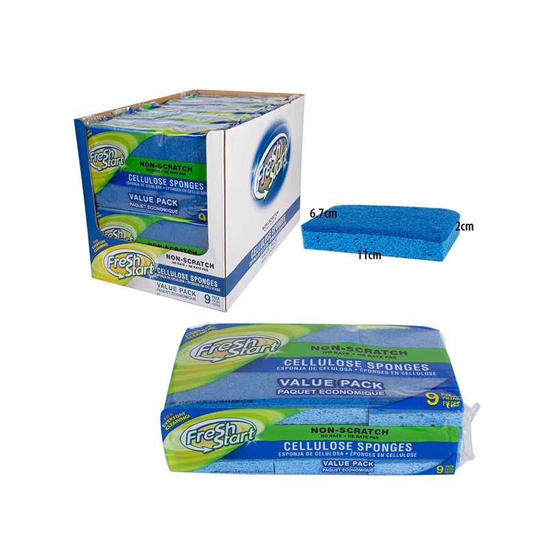 Fresh Start Sponge 9PK Cellulose Non-Scratch