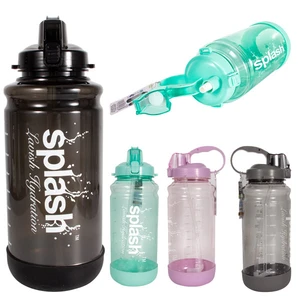 58163, Splash Water Bottle 64oz w/ Silicone Bottom, 191554581630