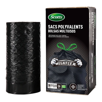 ST-30205, Drawstring Trash Bag Flex 30 Gal 36CT Black - Scotts, 191554302051