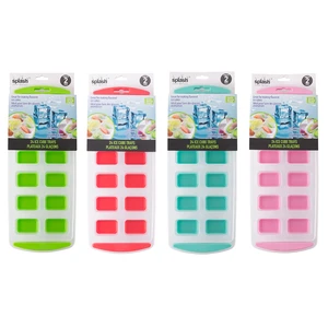 38194, Splash Silicone Ice Tray 2PK 24 Cubes Rect Jumbo, 191554381940