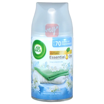 AW250ECL, Air Wick 250ml Essential Freshmatic Refill 6.2oz Cool Linen, 8002910025205