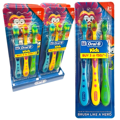 OB3K, Oral-B Toothbrush 123 3PK Kids, 4902430905183