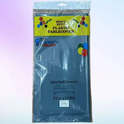 10086, Plastic Table Cover Dr-Green Rectangular 54"x108", 6949708410862