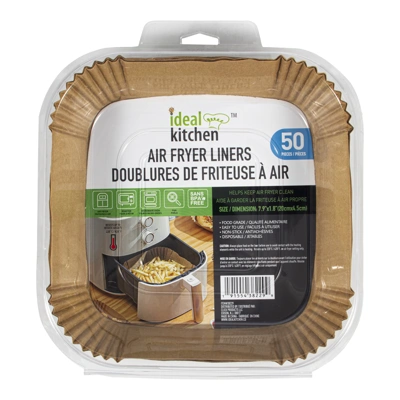 38229, Ideal Kitchen Air Fryer Paper Liner Square 7.8 inch, 191554382299