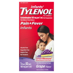 TYL-INF1-GRP, Tylenol Infants' Pain & Fever 1oz Grape Flavor