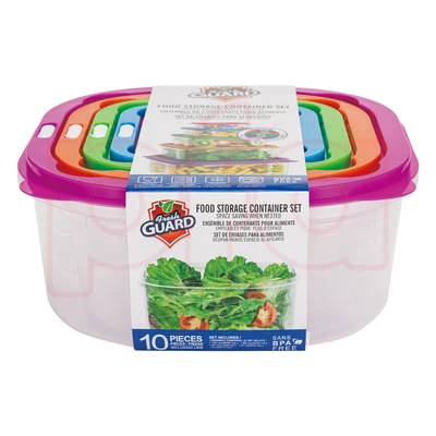 56035, Fresh Guard Plastic Container Set Vent 10PK Square, 191554560352