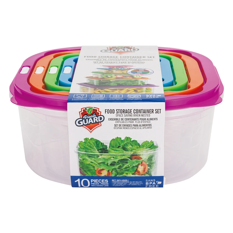 Fresh Guard Plastic Container Set Vent 10PK Square