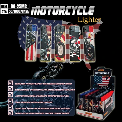 80-25MC, Winlite Lighter Motorcycle-Assort Fix-FlameI Disposable 50/1000 44LB, 04600183