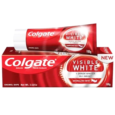CTP100-VW, Colgate Toothpaste 100g 3.52oz Visible White, 8901314077790