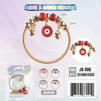 J6-006, BANGLE & BEADS BRACELET, 887257840012