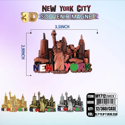 MY712, New York Souvenir M. Metal Magnet, 887257917127