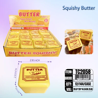 TC2058, Squishy Square Milk brick Stress Relief Toy 2.95"*2.95", 887258040589