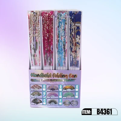 B4361, Hand Fan 16.5“x9.2" 24/DPQ, 887257643613