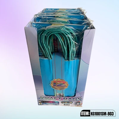 KG1001SM-B03, Kraft Bags SM.Sky Blue 8.6"x6.3"x3.1", 887258100030