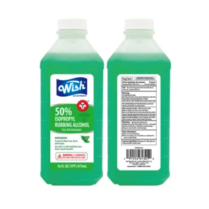 61301, Wish Rubbing Alcohol 16oz 50% WinterGreen, 191554613010