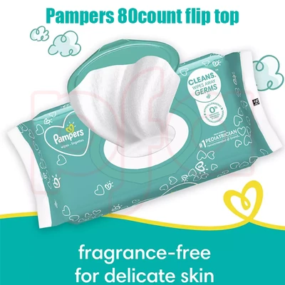 P80FF, Pampers Wipes USA 80CT w/ Flip Top Fragrance-Free