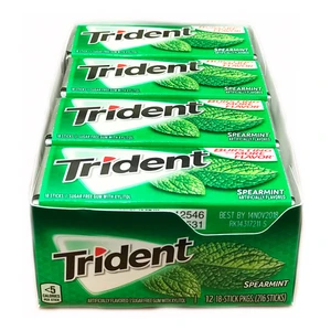 TG18S, Trident Gum 18CT Spearmint, 012546615310