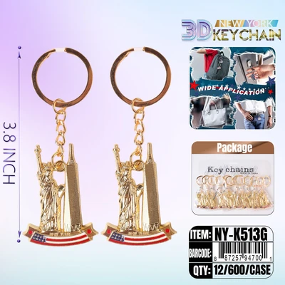 NY-K513G, NY key chain Gold, 887257947001