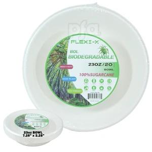39776, Flexi Sugarcane Biodegradable Bowl 20ct 600ML /23oz