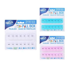 46105, Wish 2-Piece 7 Compartment Pill Box Set, 191554461055
