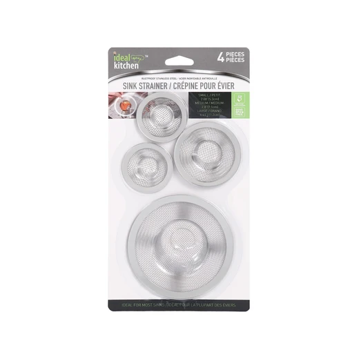 42100, Ideal Kitchen Sink Strainers Stainless Steel 4PK, 191554421004