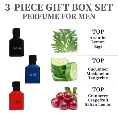 88524, Eau de Parfum 1.0 oz/30 ml 3 Pcs Set for Men Black Intense/Blue Intense/Red Intense - United Scents, 191554885240