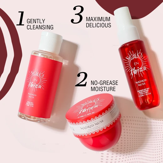 89517, Solo En Ibiza Bath & Body Travel Set 3PK – Madrid Muse, 191554895171