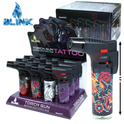 BT817, Blink 4.5" Torch Lighter Theme Tattoo, 018505144174