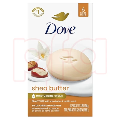 DS6-SB, Dove Soap 3.75oz 6-Pack Shea Butter #07626