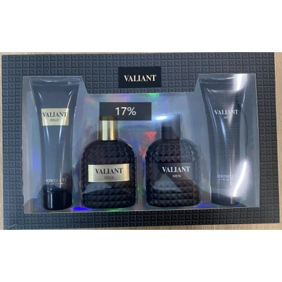 89340, Men's 4pcs Large Gift Set  VALIANT 4.1fl.oz/120ml×2 Body Lotion 3.4fl.oz/100ml×2 EDP, 191554893405