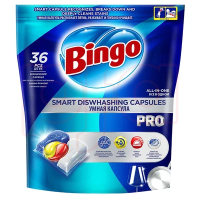 BIN-T36, Bingo Dishwashing Capsule 36 Count 50005475, 8690536924295