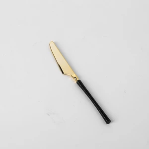 HXSJ-1KBG, 2 part knife black handle + gold header