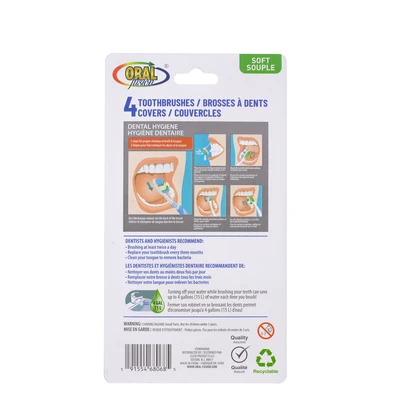 68068, Oral Fusion Kids Toothbrush & Cap 8PK Set - 3+, 191554680685