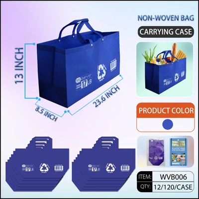 WVB006, Heavy Duty Non-Woven Bags 23.6"x13", 887257286544