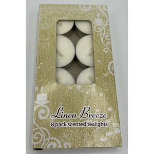 MC0812, 8pk Linen Breeze Scented Tealights, 685024212525