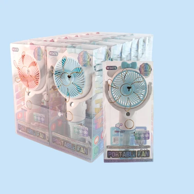 W3475, Spray Rechargeable Portable Fan Assorted Color/PDQ, 887257734755
