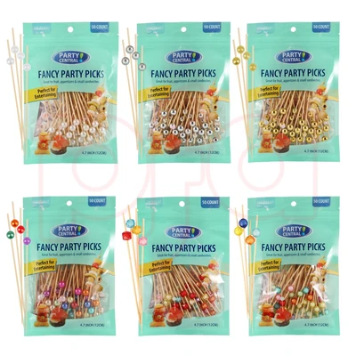 50109, Party Central Fancy Picks 50CT Mix Pearls/Cubes, 191554501003/191554501041
