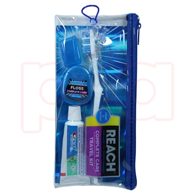 DF516924, Reach Travel Kit ADR Brush, Crest TP, Cap, Floss & Pouch, 840040169240