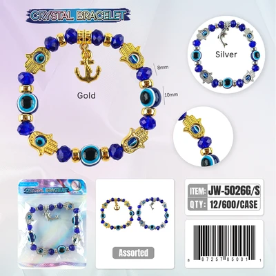 JW-5026, Crystal Bracelet Random Color, 887257850011