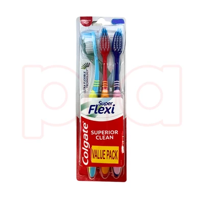 CTB-SF3, Colgate Toothbrush Super Flexi 3PK, 8901314579416