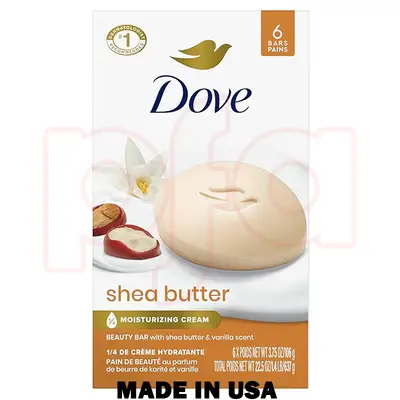 DS6-SB, Dove Soap USA 3.75oz 6-Pack Shea Butter #07626, 011111076266