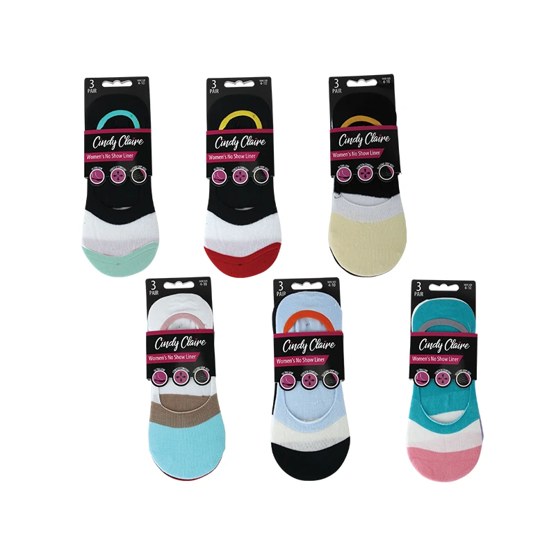 CC No Show Liner Socks 3PK Stripes